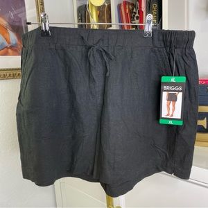 NWT black linen blend shorts XL